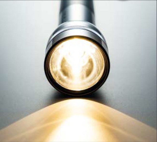 Klick öffnet neue Seite; Taschenlampe eingeschaltet