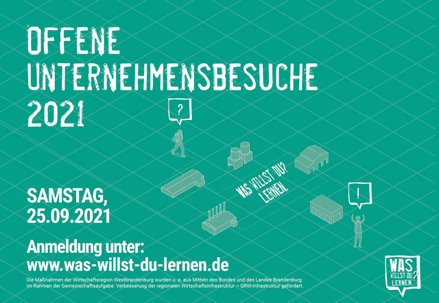Ein Plakat mit Informationen zum Aktionstag "Offene Unternehmensbesuche"