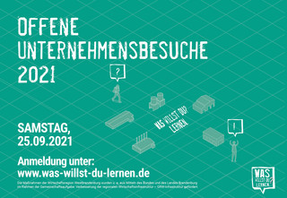 Ein Plakat mit Informationen zum Aktionstag "Offene Unternehmensbesuche"