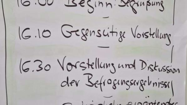 Flipchart mit Agenda