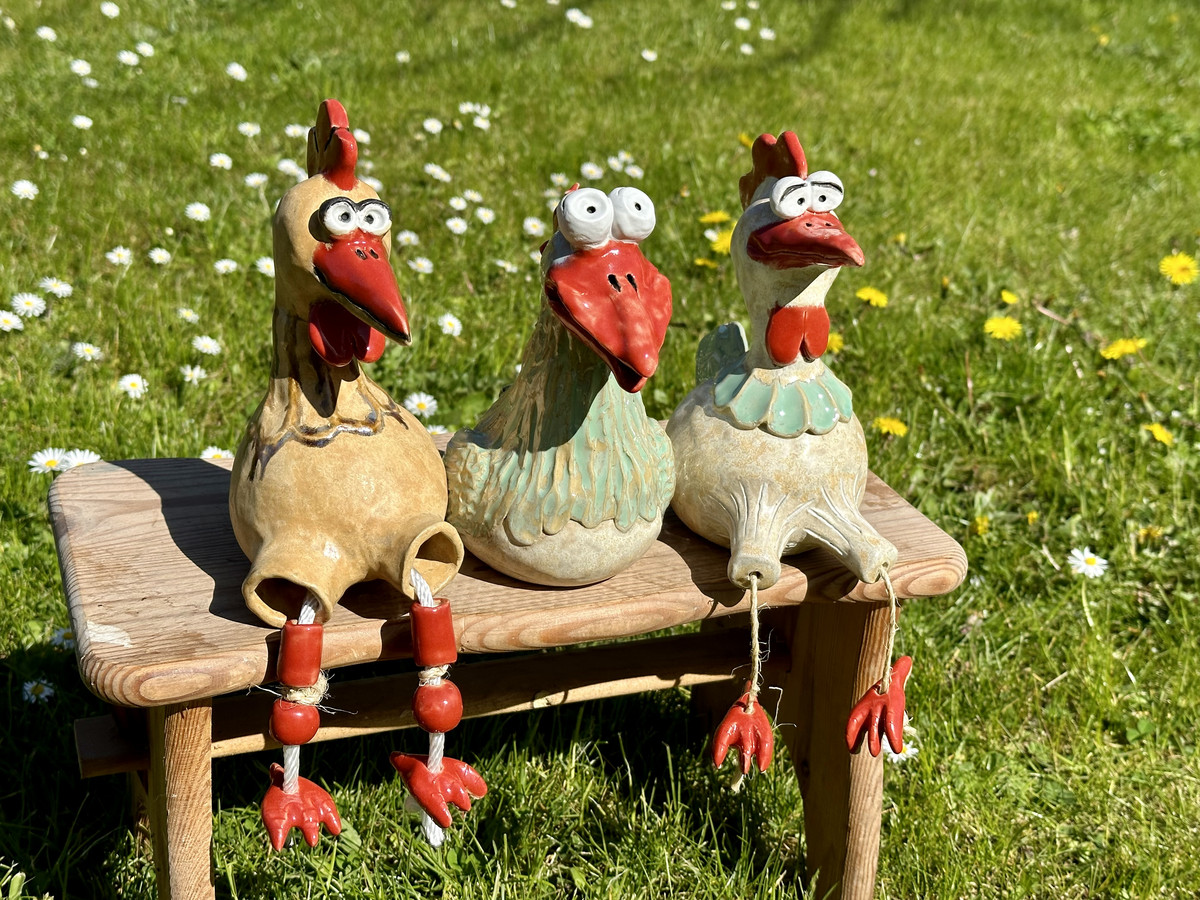 "Gartenkeramik – Die drei Damen für den Grill" einzigArt-Keramik 