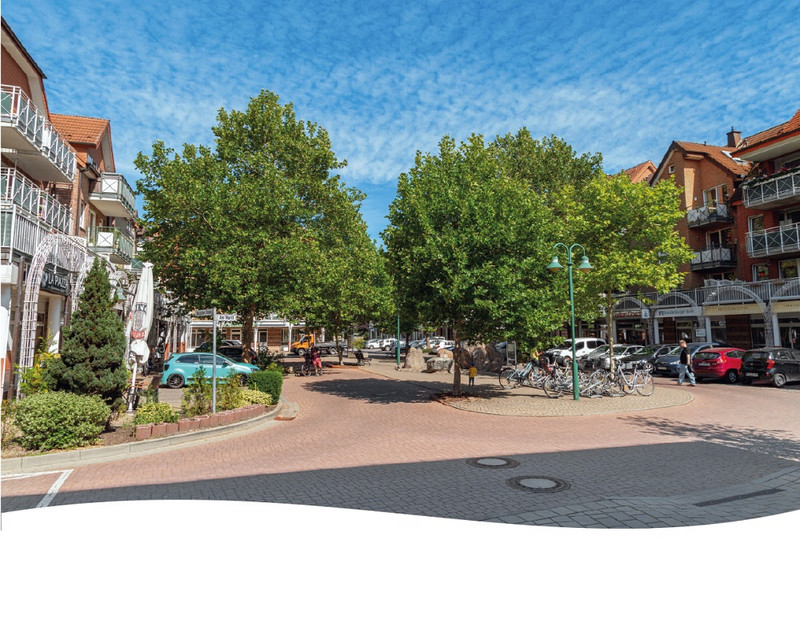 Der Markplatz in Brieselang: Auf dem einstigen Industriegelände entstanden der Marktplatz, zahlreiche Wohnungen, neue Räumlichkeiten für die Gemeindeverwaltung und Flächen für Einzelhandel und Dienstleistungen. 