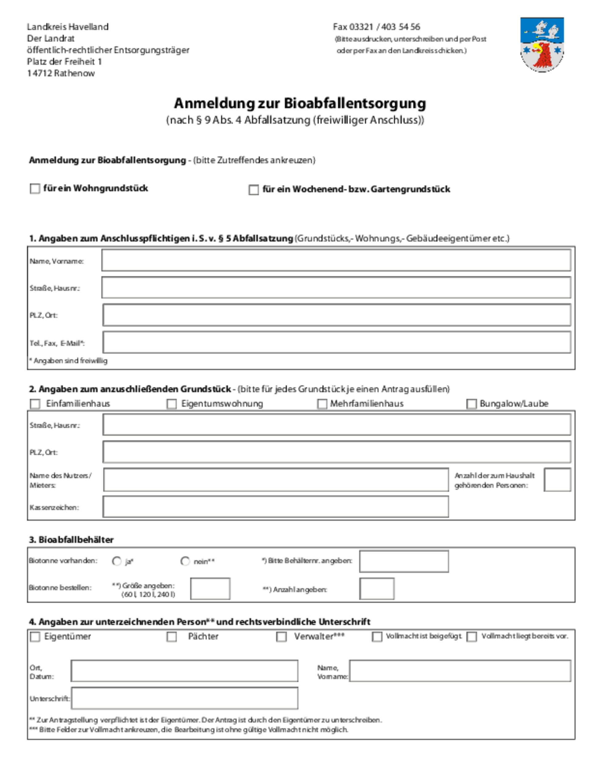 Abfallentsorgung Landkreis Havelland
