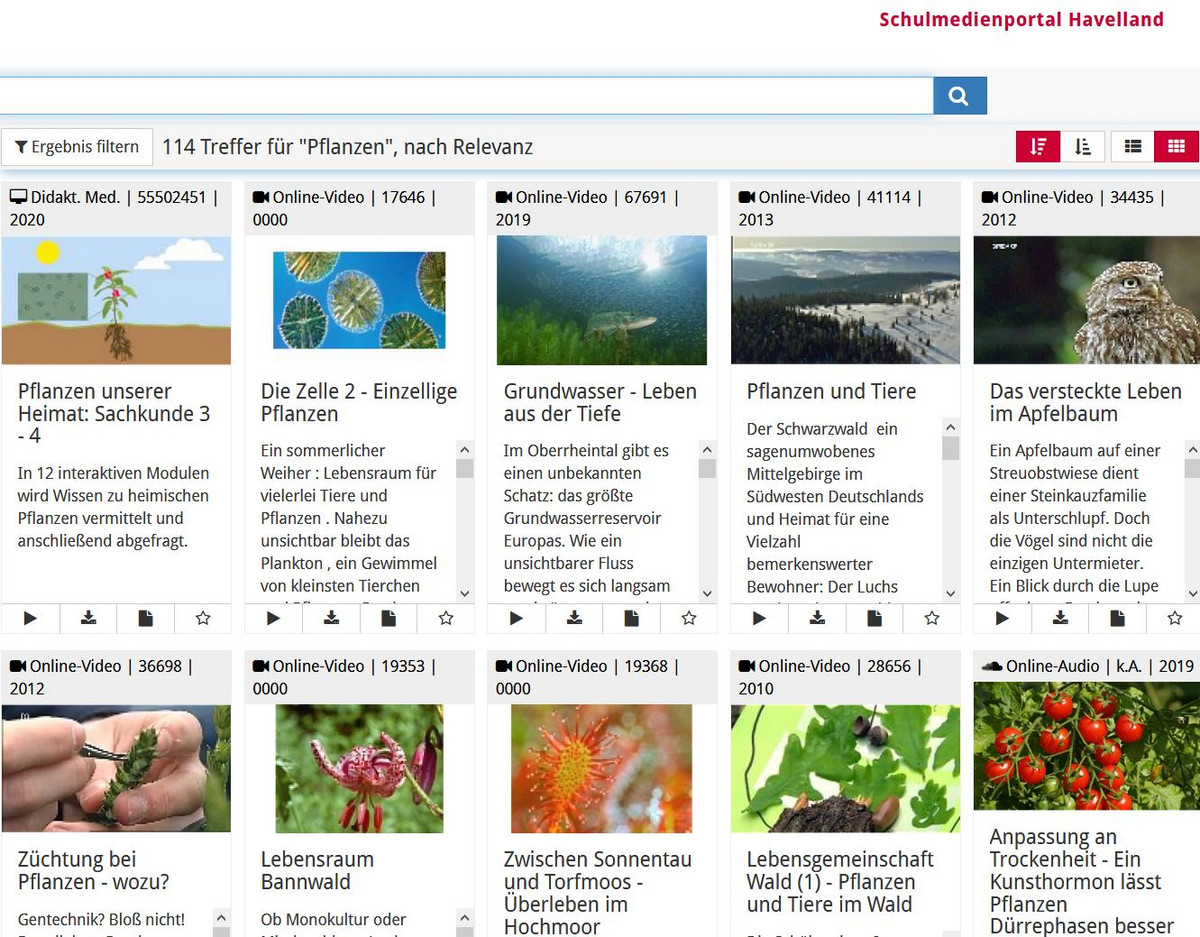 Über die Interseite schulmedienportal.havelland.de können Lehrende Filme, Audiodateien und digitale Arbeitblätter downloaden oder direkt im Klassenzimmer abspielen, bzw. nutzen.