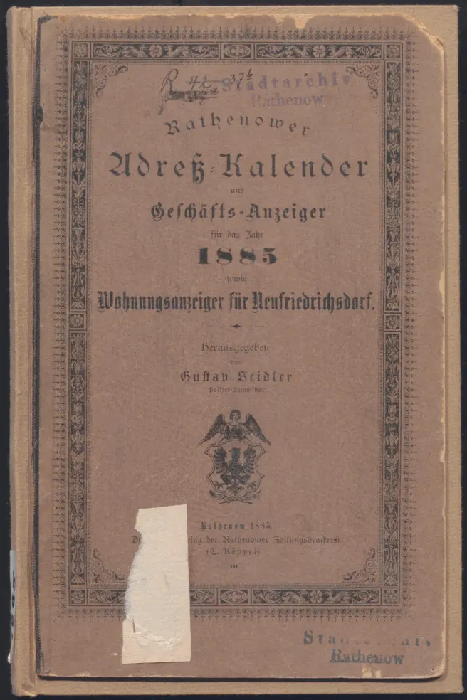 Rathenower Adressbuch 1885