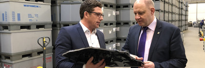 Unternehmensbesuch des Landrats bei der Wirthwein Nauen GmbH & Co. KG 