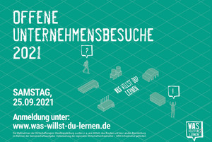 Ein Plakat mit Informationen zum Aktionstag "Offene Unternehmensbesuche"
