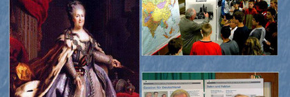 Plakat zur Ausstellung "250. Jahrestag des Manifestes der Zarin Katharina II"