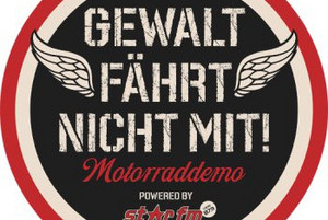 Logo der Motorraddemo "Gewalt fährt nicht mit"