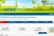 Screenshot von der Startseite der neuen Jobzentrale Havelland.