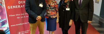 Eröffneten das Filmfestival mit einem Gespräch über den demografischen Wandel: Jörg Zietemann, Christel Schneewind, Sabine Kosakow-Kutscher und Landrat Roger Lewandowski