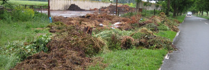 So stellte sich die Lage vor dem Silo am Donnerstag, dem 28. Mai 2009, dar. Inzwischen sind die Abfälle beseitigt.