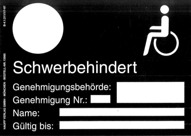 Dieser Parkausweis ist ab 1. Januar 2011 nicht mehr gültig!