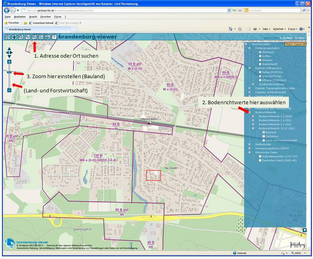 Brandenburg Viewer mit Hinweisen zur Bedienung