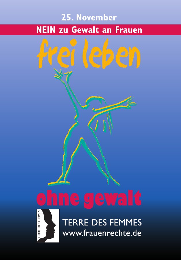 TDF-Fahne "frei leben - ohne Gewalt"